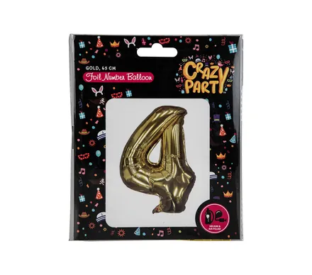Gold Helium Foil Balloon, 4