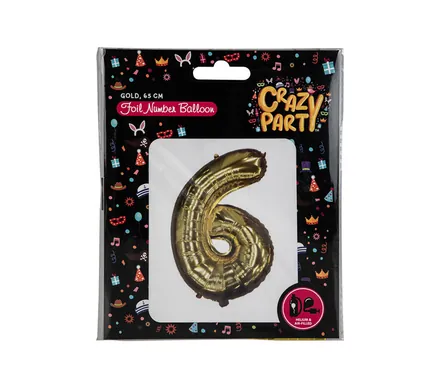 Gold Helium Foil Balloon, 6