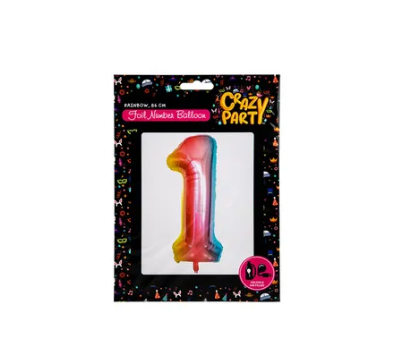 Rainbow Helium Foil Balloon, 1