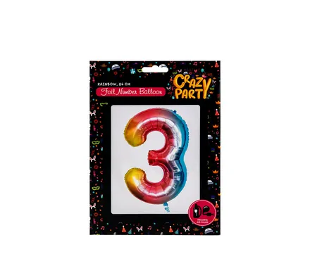 Rainbow Helium Foil Balloon, 3
