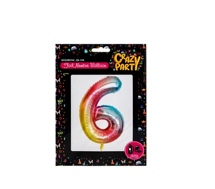 Rainbow Helium Foil Balloon, 6