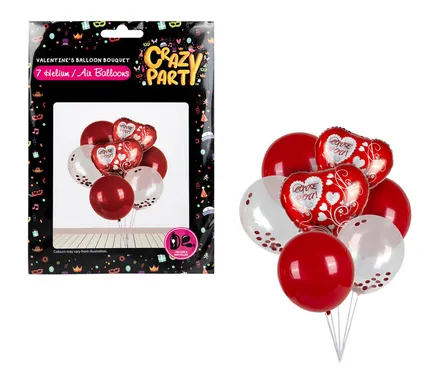 Valentines Balloon Bouquet, 7-Piece