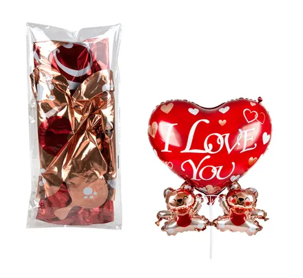 Twin Teddy Balloon Air Filled