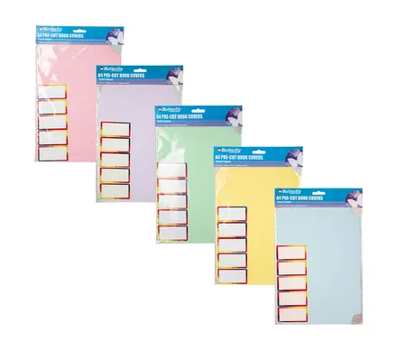 Pre-Cut Paper Book Covers A4, 5-Pack