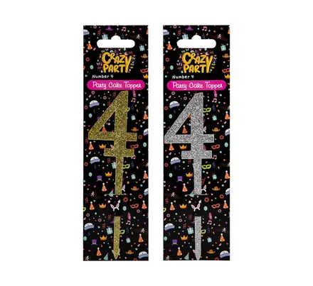 Cake Topper,Birthday Number 4, 1-Piece