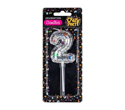 Birthday Candles,Metallic,Number 2