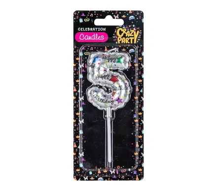 Birthday Candles,Metallic,Number 5