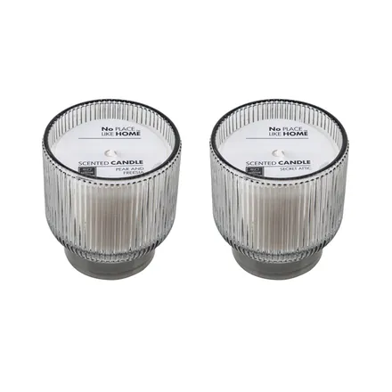Scented Candle,In Glass Holder Grey