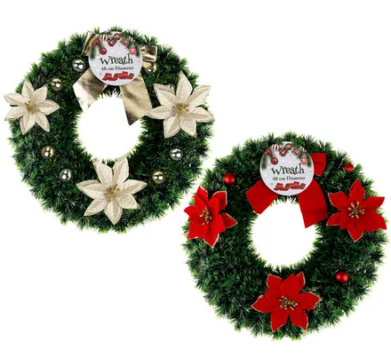 Christmas Tinsel Wreath, 48cm