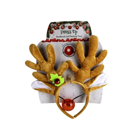 Cristmas Dress Up Headband&Flashing Nose
