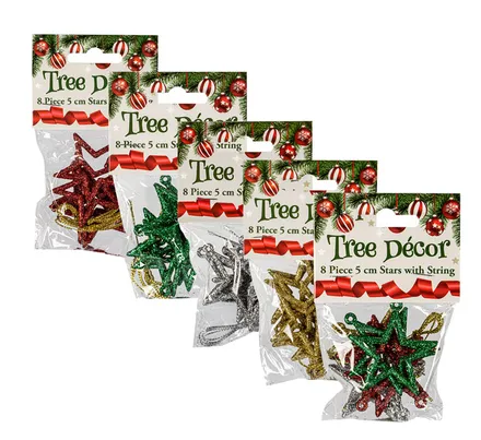 Christmas Tree Decor Set, 8-Piece, 5cm
