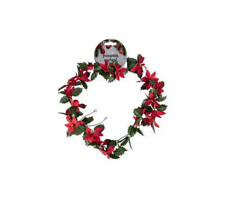 Christmas Table Decor Poinsettia Garland