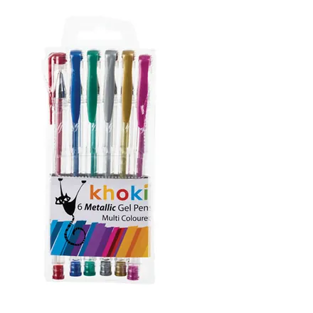 Metallic Gel Pens, 6-Piece