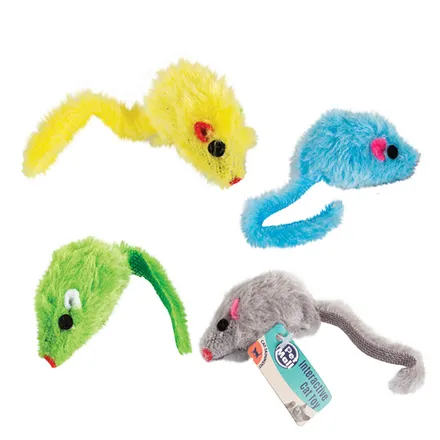 Cat Toy Coloured Mouse 5cm