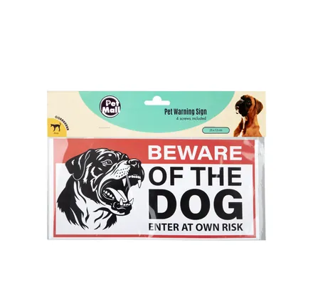 Dog Warning Sign 25 X 12cm