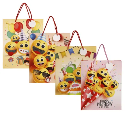 Emoji Gift Bag With Glitter Large