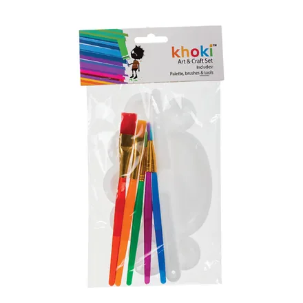 Paint Brushes & Palette, 7-Piece