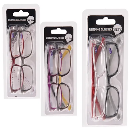 Reading Glasses +3 Twin Pack Assorted