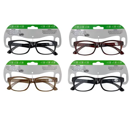 Reading Glasses +1.5, Basics Plastic Fra