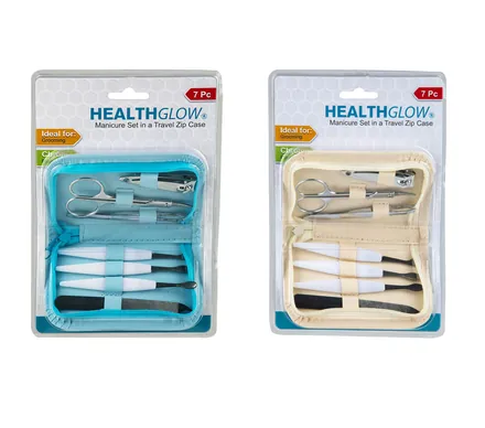 The Crazy Store - Manicure Set In Leather Zip Bag, 7-piece The Crazy Store - Manicure Set In Leather Zip Bag, 7-piece