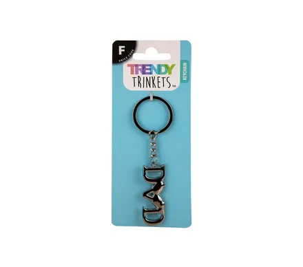 Dad Silver Metal Key Chain 9cm