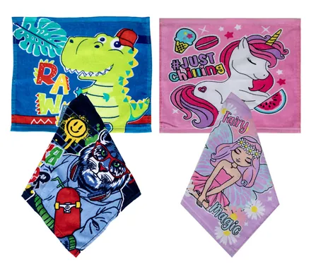 Face Cloth Printed Assort Kids 30 X 30cm
