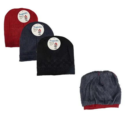 Adult Beanie With, Plush Loning
