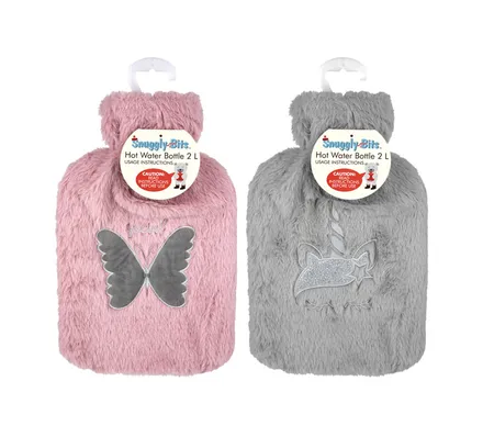 Hot Water Bottle, With Plush Cover, 2l