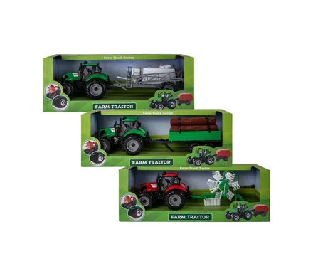 Farm Tractor With Trailer, 2-Piece
