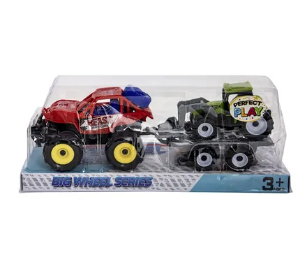 Friction Jeep  And Pull Back Farm Truck