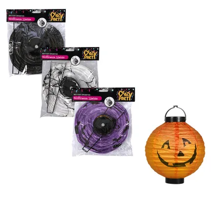 Halloween Chinese Lantern Astd, 21cm
