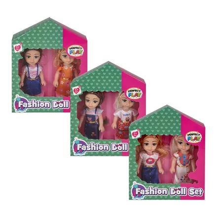 Mini Fashion Dolls, 2-Piece