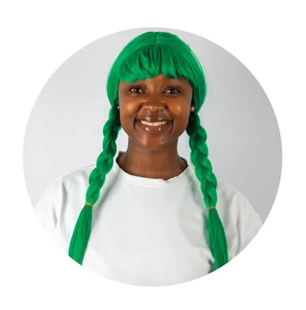 Dress-Up Braided Green Wig
