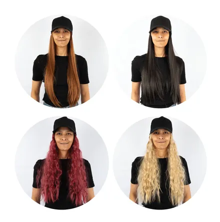 Dress-Up Long Wig With Peak Cap