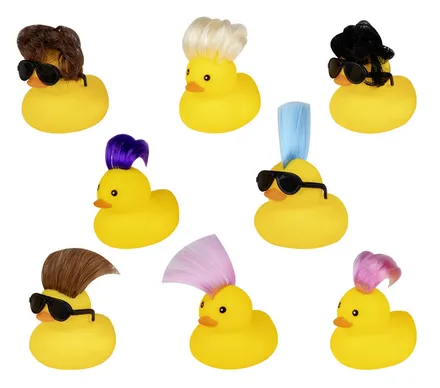 Vinyl Themed Duck 5.5cm, With Crazy Hair