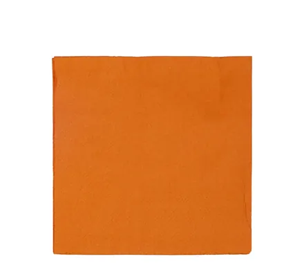 Serviettes 2ply 33cm 20pc Plain Orange