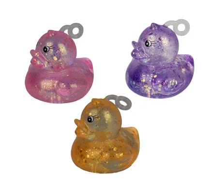 Novelty Glitter Squeeze Duck, 8x7cm
