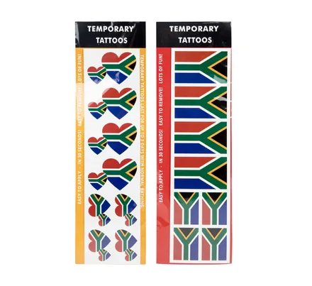South African Flag Tattoo Set, 8-Piece
