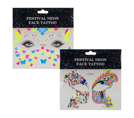Face Temporary Neon Tattoos